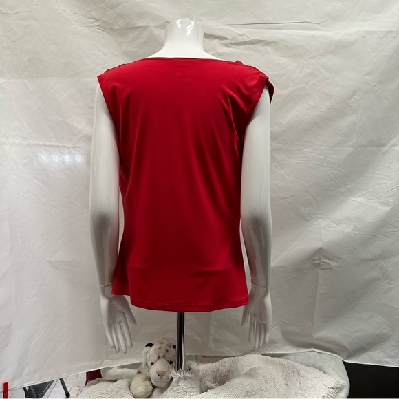 Sleeveless Red Drape Top women’s size S - Picture 5 of 6